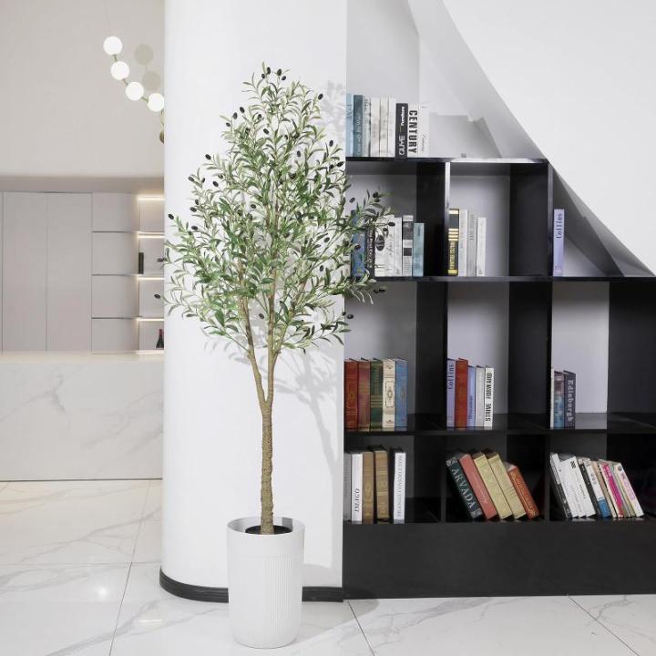 Kunstolijfboom, 180 cm, grote olijfboomplant, nep plastic planten in pot, kunstboom voor woonkamer, slaapkamer, kantoor, decoratie, tuin