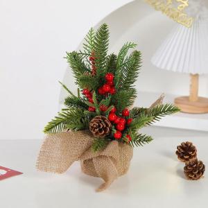 Mini-Weihnachtsbaum, 30,5 cm, künstlicher kleiner Weihnachtsbaum mit Jute-Basis, Tisch-Weihnachtsbaum, Kiefernbaum, für Innenbereich, Heimdekoration, Urlaubsdekoration (C)
