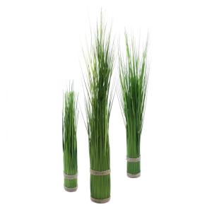 Kunstdecoratie gras bundel groen - set van 3 - kunstdecoratie stagras - kunstplant kamerplant decoratie grassen bundel siergras