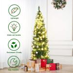 Weihnachtsbaum künstlicher Baum, Grüner Bleistift Schlanker Weihnachtsbaum(7FT/2.1M)