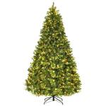 240cm LED Künstlicher Weihnachtsbaum, Christbaum mit Klappsystem und Metallständer, Tannenbaum geschmückt, Kunstbaum Weihnachten ideal für Zuhause, Büro, Geschäfte und Hotels