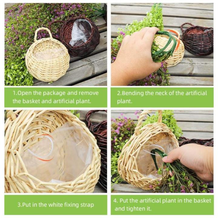 Kunstplant hangende met houten mand, hangende plant kunstmatige klimop kunstmatig 107cm voor kantoor, keuken, tuin, party wanddecoratie