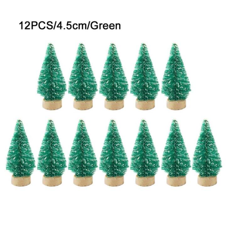 12 Stück Weihnachtsbaum aus Sisal Seidenzeder Miniatur Kiefer Flaschenbürstenbäume künstlicher mattierter Sisal-Weihnachtsbaum für die Weihnachtsdekoration,Tischdekoration