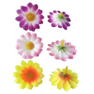 100 Stuks Daisy Bloemhoofdjes, Kunstmatige Bloemhoofdjes, Mini Kleurrijke Zijden Bloemen, Ambachten voor Bruiloften, Feesten, Feesten, DIY Hoofdtooi met Kronen (4 cm, 7 Stijlen)
