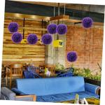4 Stück Eukalyptus-Grasball künstliche Pflanzen gefälschte Pflanzengrünkugeln grüne Kugeln Dekorative Pflanzenkugel Zimmerpflanzenkugel Partygeschenk Graskugeln Plastik Violet