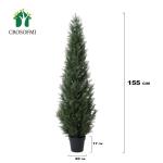, grote cederboom, 155 cm, als echt in pot, kunststof, buitendecoratie, verpakking van 2 stuks