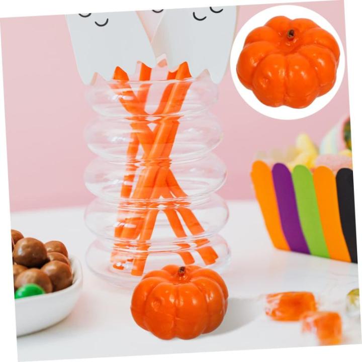500 stuks pompoendecoratie Halloween pompoen decoratie kleine realistische pompoen desktop pompoen decoratie Halloween feestdecoratie nep pompoen PU-lijm miniatuur