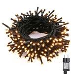 Kerstboomverlichting Warm Wit, 20M 200 LED Lichtsnoer, Waterdicht Lichtketting, Kerstlichtsnoer, voor en buiten, 8 verlichtingsmodi, Timerfuncties, Decoratie Kerstmis