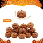 Halloween Deko Kürbis, 40PCS Halloween Mini Künstliche Kürbisse Dekoration Herbstdeko, Halloween Puppenhaus Miniaturen Halloween Harz Kürbisse Skulptur für Halloween Party Dek
