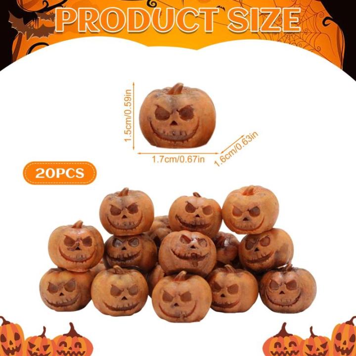 Halloween Deko Kürbis, 40PCS Halloween Mini Künstliche Kürbisse Dekoration Herbstdeko, Halloween Puppenhaus Miniaturen Halloween Harz Kürbisse Skulptur für Halloween Party Dek