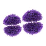 4 Stück Eukalyptus-Grasball künstliche Pflanzen gefälschte Pflanzengrünkugeln grüne Kugeln Dekorative Pflanzenkugel Zimmerpflanzenkugel Partygeschenk Graskugeln Plastik Violet