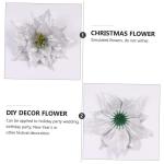 14 STK künstliche Blumen weihnachtsglitzerblumen dekorativ silberner Weihnachtsschmuck Rot Hochzeitsdekoration künstliche blüten Weihnachtsdekorationen dekorative Kunstblumen Sp