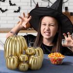 Herbstkürbisse, 7 Stück Künstliche Kürbisse, Schaumstoff, Herbstkürbis für Ernte, Herbs_t, Tisch, Zuhause, Garten, Erntedankfest, Halloween, Party-Dekoration