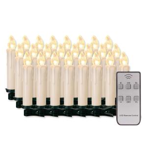 20/30/40/50/60 stuks LED-kaarsen, LED-kerstverlichting, draadloze dimbare kerstverlichting, vlamloze kerstkaarsen voor de kerstboom, kerstdecoratie, bruiloften, verjaardagen, feest