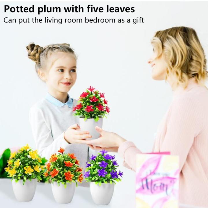 4 stuks planten ingemaakte mini levensechte nepplanten met pot plastic kunstplanten voor kunstplanten binnen buiten thuis cafés tafel kantoor bureau decor