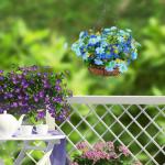 Künstliche Hängende Blumen Für Den Außenbereich – Hängende Blumenkörbe Für Draußen, Hängender Gänseblümchenkorb-Blumentopf | Künstlicher Hängender Blumenkorb Für Zu