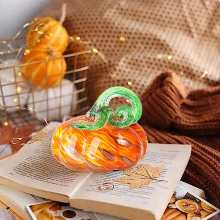 Herbstdeko Tischdeko Glas Kürbis,Herbst Dekoration Kürbisfigur für Herbsternte Dekor,8cm Glas Kürbis Sammelfiguren Tischakzent für Tischdeko,Erntedankfest Thanksgiving Hallowe