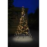 Led-kerstboom, 300 lampen, warmwit, inclusief paal, ca. 200 x 85 cm.