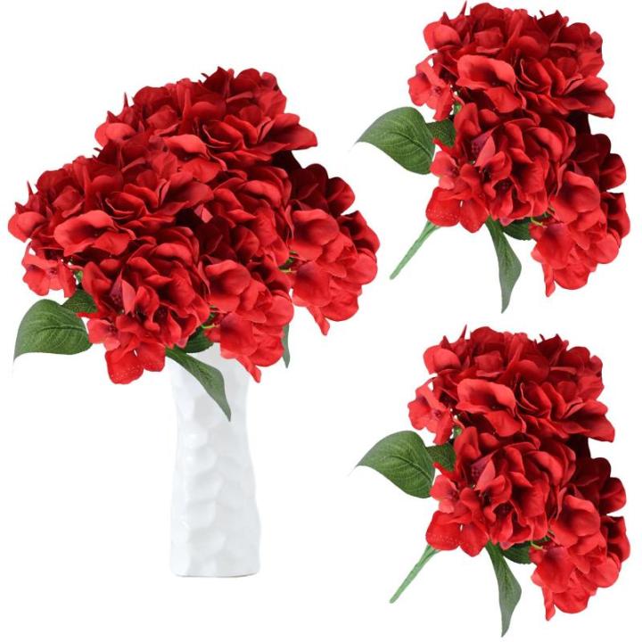 Decoratieve kunstbloemen, kunstbloemen, hortensia, pioenroos, boeket, plastic bloem voor bruiloft, balkon, tuin, bloembak, feest, tafeldecoratie 1114