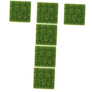 6 stuks gesimuleerde mosschuim, tastetische kamerdecoratie, namaakmosbordornamenten, tapijten, tegel, kunstmatige mosplaat, voor binnen, moswand, vloer, gazon, rotsen