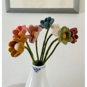 Anemonen/margrieten handvilt - bloemen van vilt bloemen viltdecoratie lente Pasen - Fair Trade - handgemaakt boeket boeket (7 = 7 kleuren)