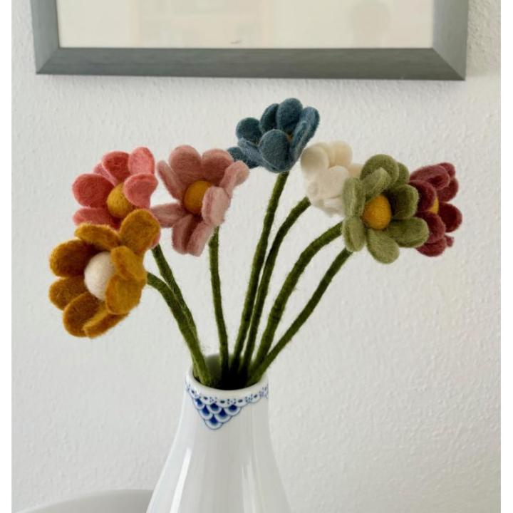 Anemonen/margrieten handvilt - bloemen van vilt bloemen viltdecoratie lente Pasen - Fair Trade - handgemaakt boeket boeket (7 = 7 kleuren)