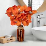 Kunstmatige eucalyptus takken met amber glazen vaas, oranje eucalyptus, kunststof plant, eucalyptus, realistische eucalyptus, decoratie, zilveren dollar voor tafeldecoratie, kantoo