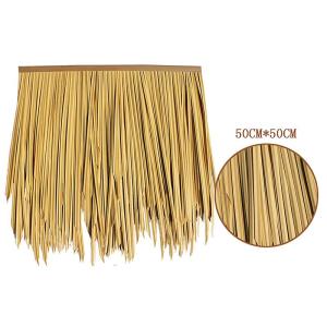 Simulatie strobaksteen dak kunstmatige stro stro tegels plam, decoratie stro dak voor Tiki hutten bar tuin terras dek paviljoen muur (grootte: 6 stuks, strogeel)