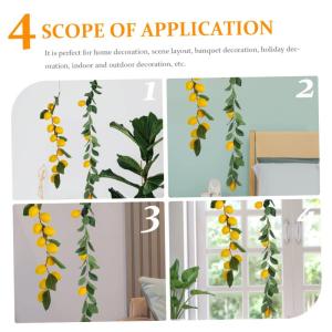 10 STK Simulation Zitronenrattan Zitronendekoration für die Küche Zitronengirlanden-Swag kunstplflanze Artificial Plant Eukalyptusgirlande Künstliche Fruchtgirlande Sommerdeko