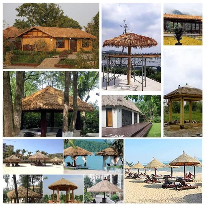 Tiki Strohrolle Künstliche Mexikanische Palmenstrohrollen Wiederverwendbare Tiki-Bar Duck Boat Jalousien Palapa Strohdach (Color : Straw Yellow, Size : 0.5x2m/1.6x6.5ft)