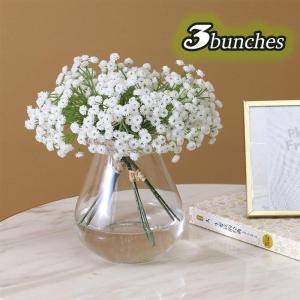 9 stuks kunstmatige babyadem gypsophila bloemen boeketten realistische nepbloemboeketten voor bruiloft huisdecoratie bloemstukken, ongeveer 400 bloemen (wit)