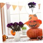 8St Augenblumenarrangement Dekor Seidenstrauß aus schwarzen Rosen Verzierungen Halloween Party Halloween Scherzartikel kunstpflanze emulierte Rose Halloween-Rose Polyester Lavende