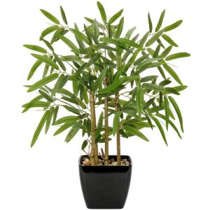 43 cm kunstplant bamboe bonsai in zwarte keramische pot kunstbamboe kamerplant voor badkamer, eetkamer, woonkamer decoratie