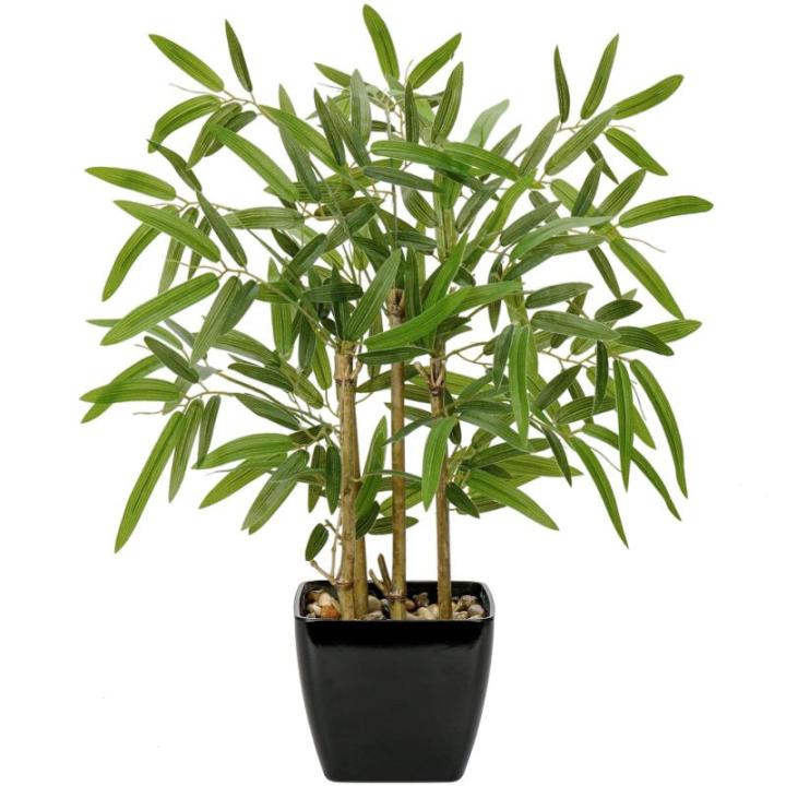 43 cm kunstplant bamboe bonsai in zwarte keramische pot kunstbamboe kamerplant voor badkamer, eetkamer, woonkamer decoratie