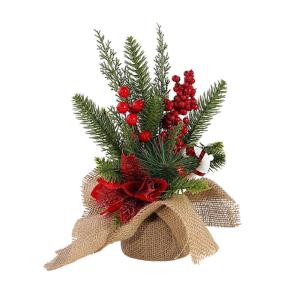 Mini-Weihnachtsbaum, 30,5 cm, künstlicher kleiner Weihnachtsbaum mit Jute-Basis, Tisch-Weihnachtsbaum, Kiefernbaum, für Innenbereich, Heimdekoration, Urlaubsdekoration (B)