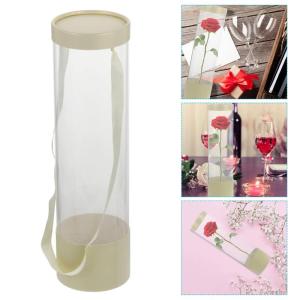 Bloem Display Box Bloem Rozen Verpakking Cilinder Box met handvat Deksel Bloemen Opstelling Box Bloemisten Geleverd voor Home Shop Licht Geel