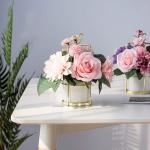 Kunstblumen Künstliche Pflanzen, europäische Keramikvase, Büro, Kaffee, Desktop, künstliche Blumen im Topf, künstliche Nelkendekoration für jeden Anlass