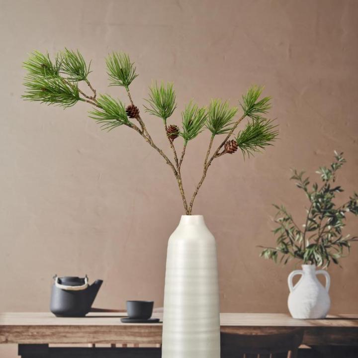 Kerstdennentak, groen, 87 cm, kunstdennentak met natuurgetrouwe dennenappels en naalden, kerstdecoratie, tafeldecoratie voor Kerstmis, kerststuk