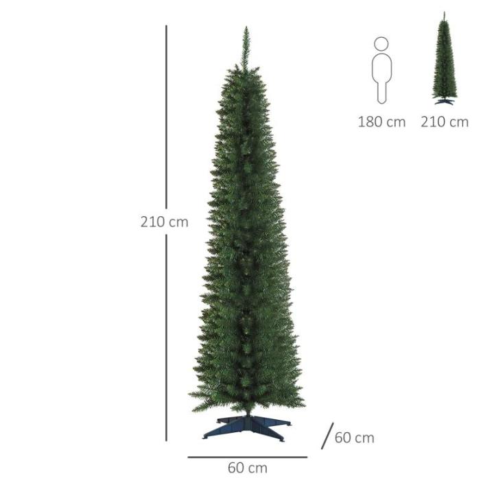 kerstboom dennenboom met kunststof standaard 499 takpunten pvc groen Ø 60 x 210 h cm
