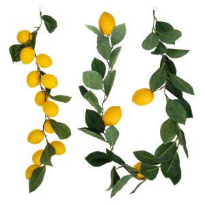 6 STK Simulation Zitronenrattan gefälschte Pflanzenreben künstliche Zitronenzweige kunstplflanze Artificial Plant Girlande Dekor Sommerdeko Verzierung der Haustür Plastik Yellow