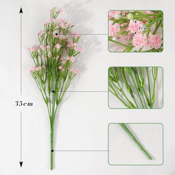 6 bundels Gypsophila boeketten bloemstuk voor knutselen, bruiloft, feest, woondecoratie