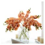 Kunstblumen Leichte, luxuriöse Kunstblumen in Einer Glasvase – orangefarbener künstlicher Blumenstrauß für Klassische chinesische Wohnzimmer-Tischdekoration für jeden Anlass