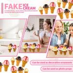 Künstliche Eisportionierer, realistische Simulation, Nachahmung von künstlichen Lebensmitteln, Desserts, Modellnachbildung, gefälschte Eiskugeln, Fotografie-Requisite für Zuhau