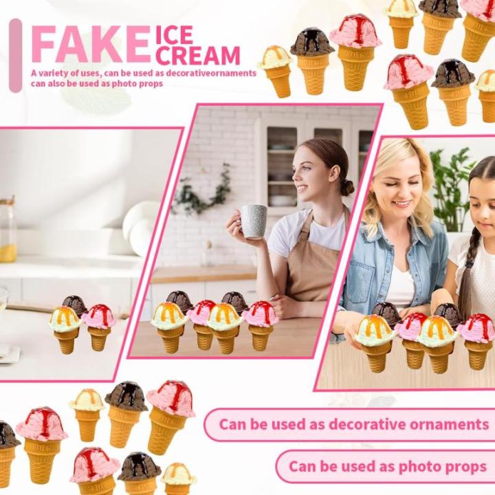 Künstliche Eisportionierer, realistische Simulation, Nachahmung von künstlichen Lebensmitteln, Desserts, Modellnachbildung, gefälschte Eiskugeln, Fotografie-Requisite für Zuhau