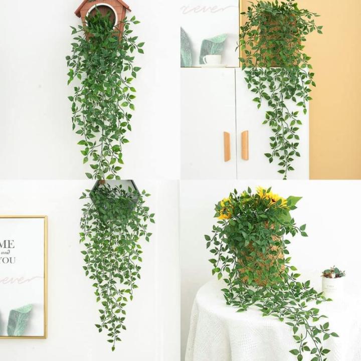 Hangende , 2 stuks, 95 cm, mandala, kunststof, planten, , groene hangplant voor muren, vensterbank, kast, decoratie, balkon, muur, hangmand, decoratie