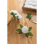 25 stks Echt uitziende Nep Rose Hoofd, Faux Bloemen Realfor DIY Bruiloft Boeketten Centerpieces Arrangementen Party Home Decorations, Wit