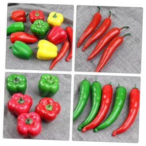 3 Sätze Simulationsmodell Paprika Künstliches Gemüse Foto-Requisite Pfeffer Modell Dekoration Food-Modell-Requisite Gefälschter Gemüsepfeffer Falscher Chili Poly-Drache 5 Stü