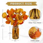 35 cm kunstmatige eucalyptus takken met amber glazen vaas, eucalyptus kunststof plant eucalyptus realistische eucalyptus decoratie zilveren dollar voor bruiloft, tafeldecoratie, ka