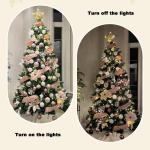 Kerstboomset met kunstbloemen, versierde kerstboom, doe-het-zelf met boomrok, sterkant, ballen, kerstboom voor bruiloften, fee bomen, kerstboom, 180 cm