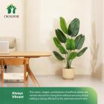 Künstliche Paradiesvogel Pflanze 150cm künstliche Tropische Palme mit 10 Blättern perfekte künstliche Pflanzen im Topf für drinnen und draußen Haus Büro Garten Moderne Dekor